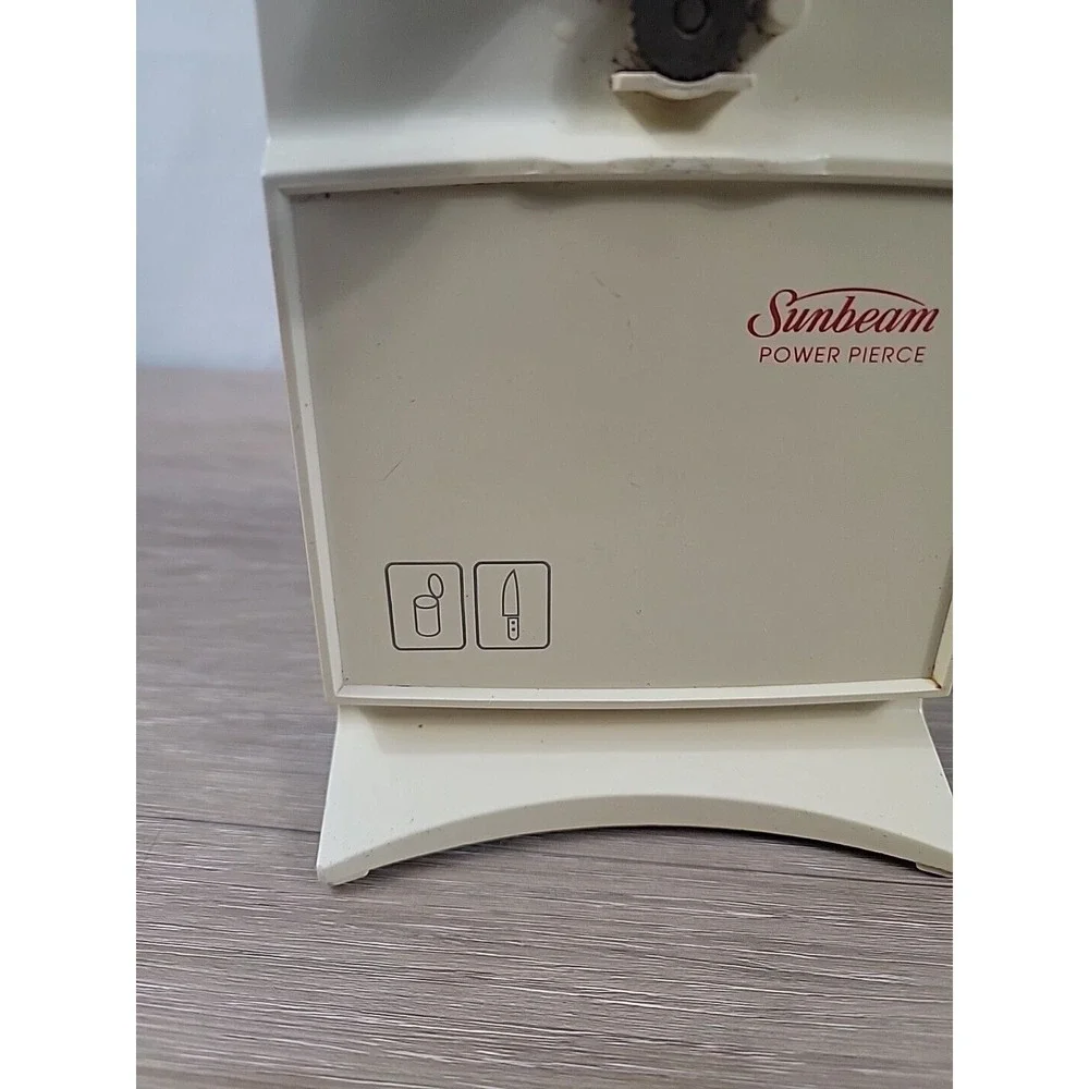 Vintage Sunbeam Cream Power Pierce Can Opener Knife Sharpener Model 05311‎